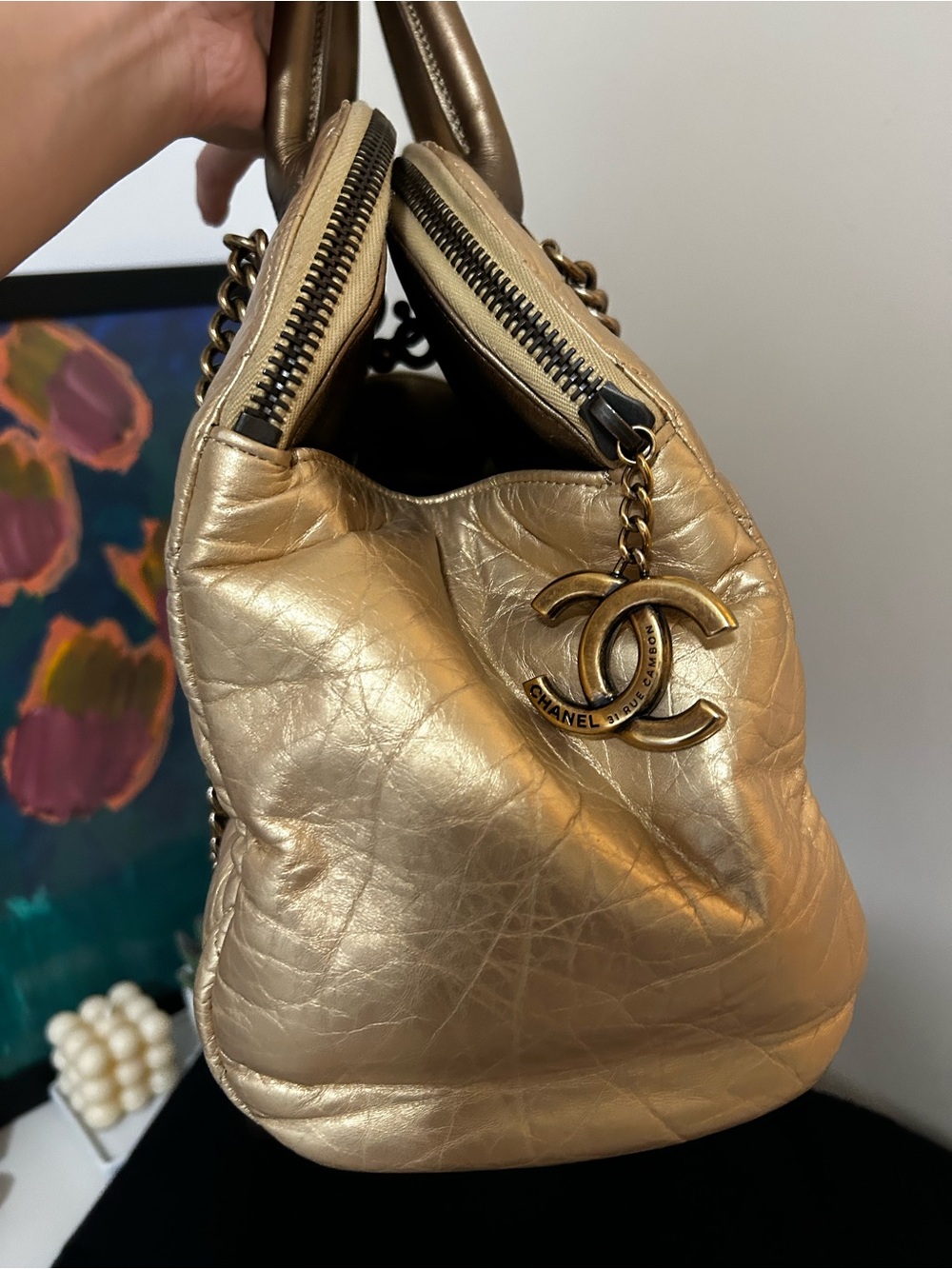 CHANEL Metallic Gold Bag - Picture 8 of 14